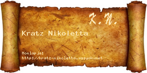 Kratz Nikoletta névjegykártya
